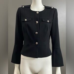 White House Black Market Black w/Silver Buttons Blazer Size 8P